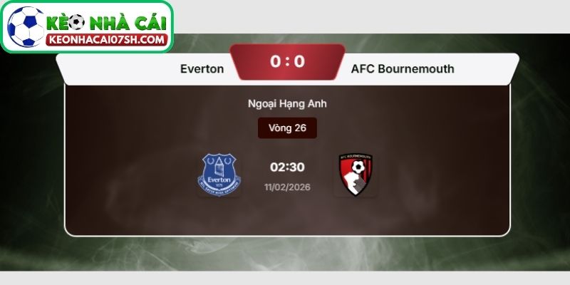 Dự đoán tỷ số trận Everton vs AFC Bournemouth từ Kèo Nhà Cái Sh